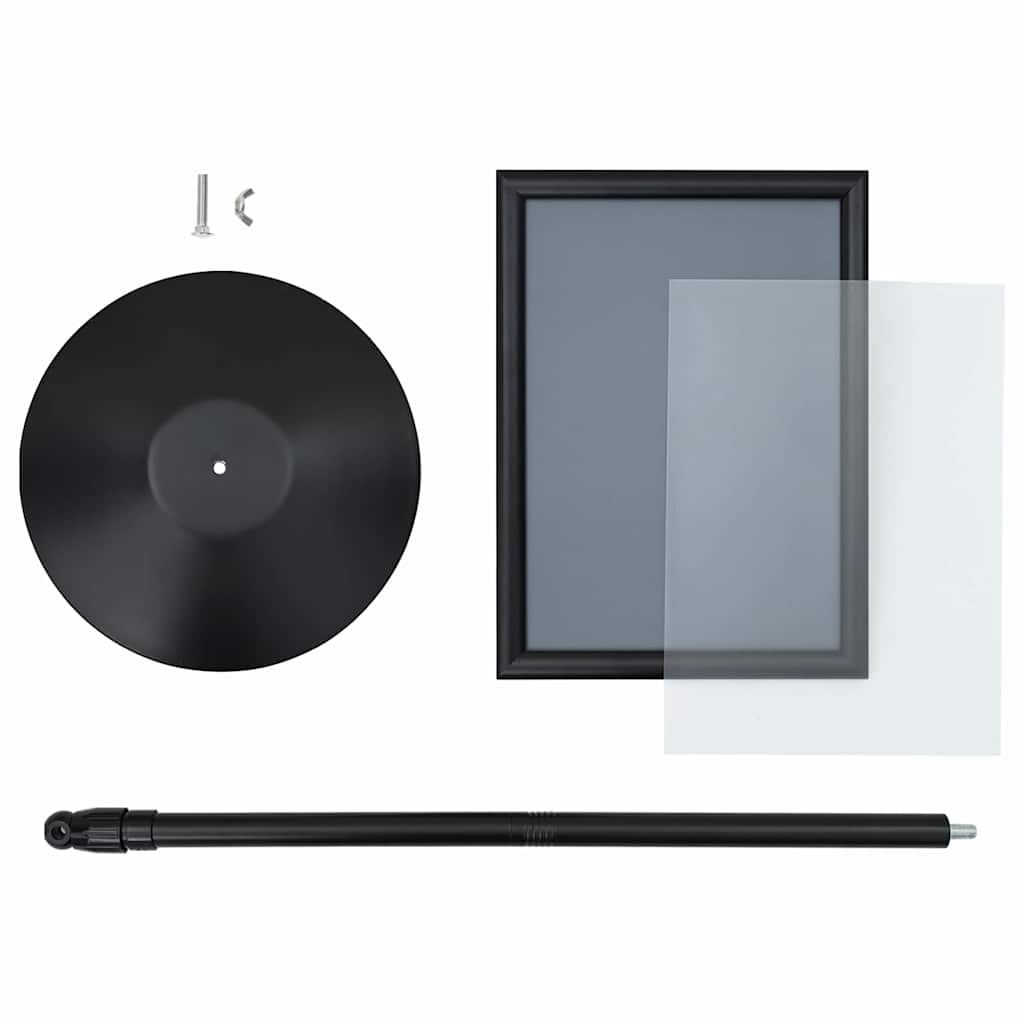 Pedestal Poster Stand Manual Black A3 Aluminum and PVC