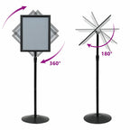 Pedestal Poster Stand Manual Black A3 Aluminum and PVC