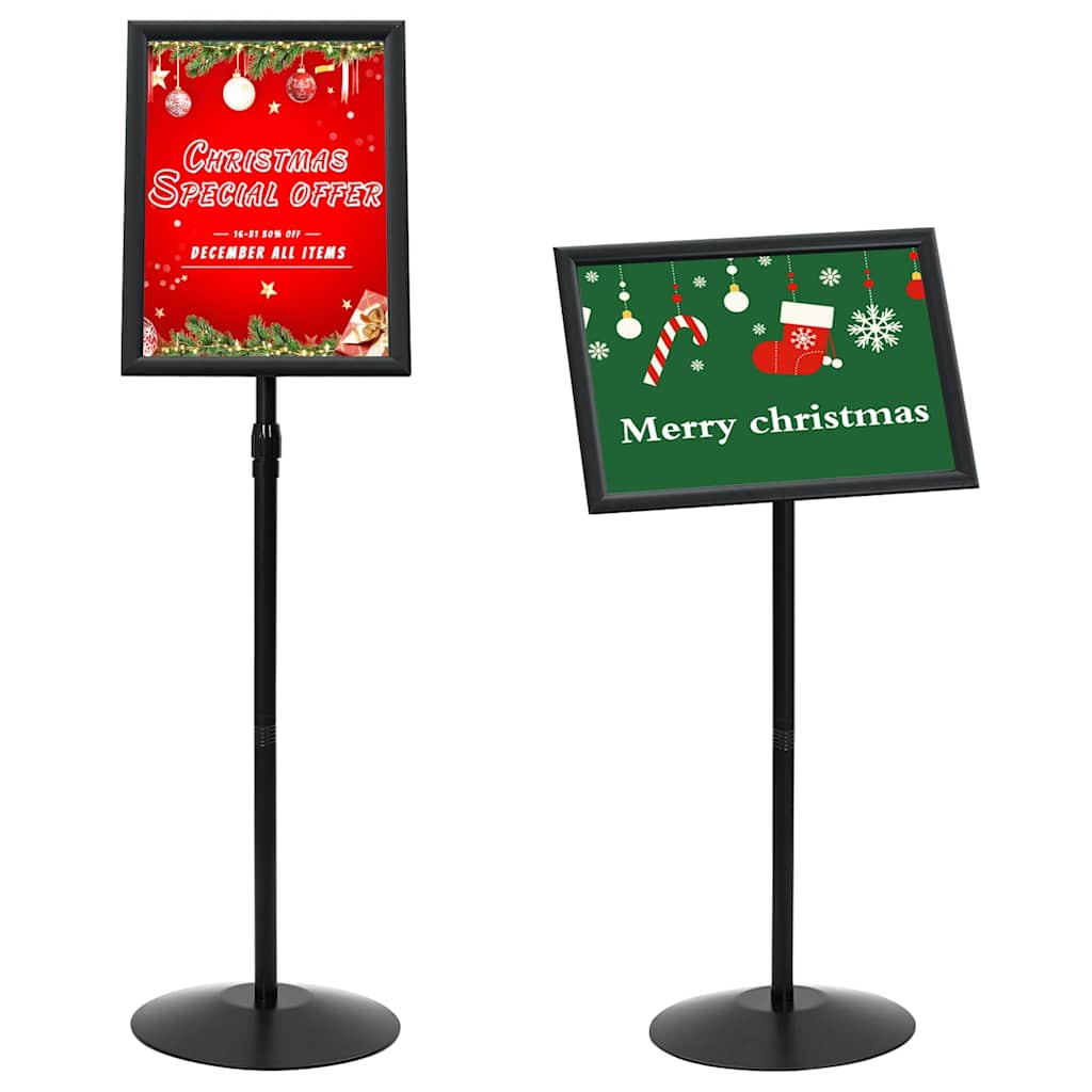 Pedestal Poster Stand Manual Black A3 Aluminum and PVC