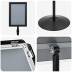 Pedestal Poster Stand Manual Black A4 Aluminum and PVC