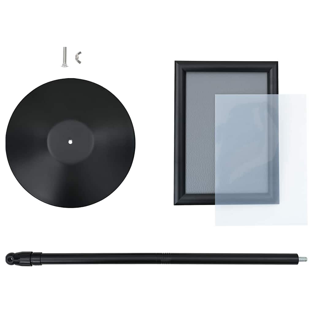 Pedestal Poster Stand Manual Black A4 Aluminum and PVC