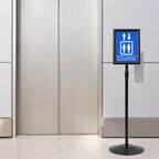 Pedestal Poster Stand Manual Black A4 Aluminum and PVC