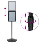 Pedestal Poster Stand Manual Black A4 Aluminum and PVC