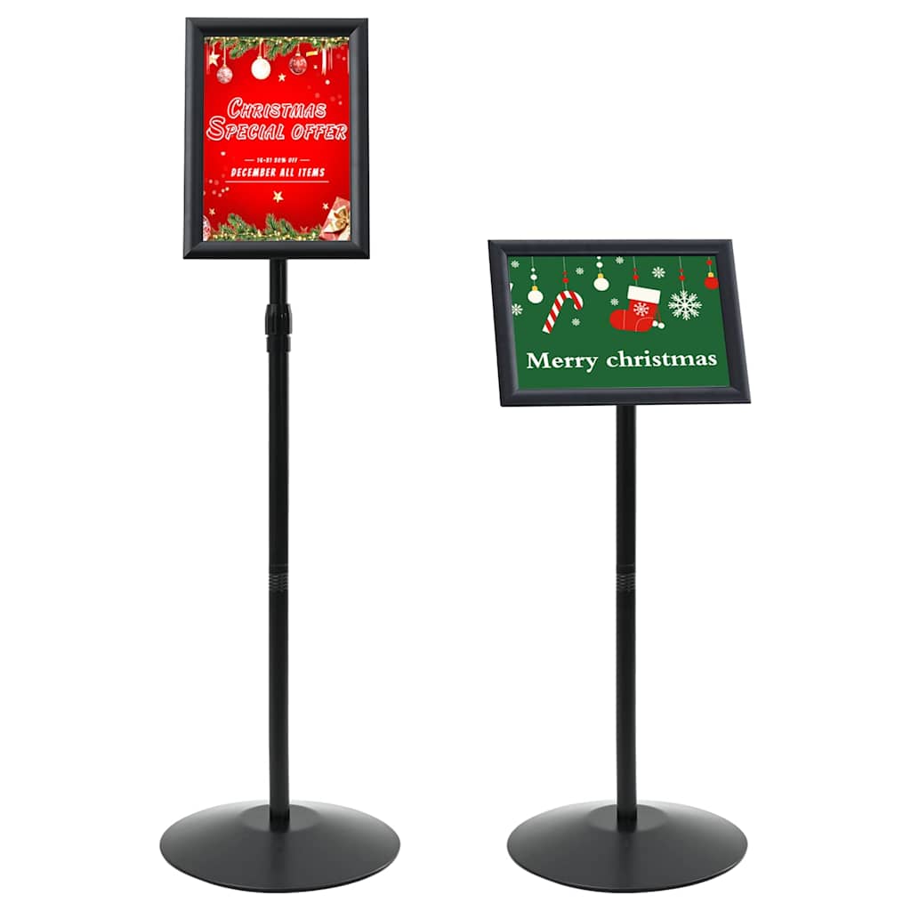 Pedestal Poster Stand Manual Black A4 Aluminum and PVC