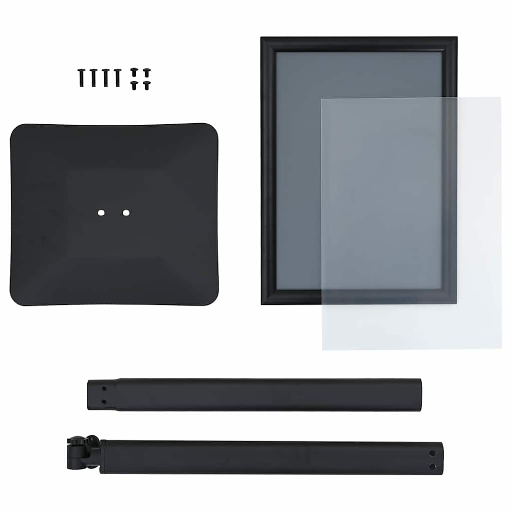 Pedestal Poster Stand Silver A3 PVC and Cast Iron