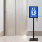 Pedestal Poster Stand Silver A3 PVC and Cast Iron