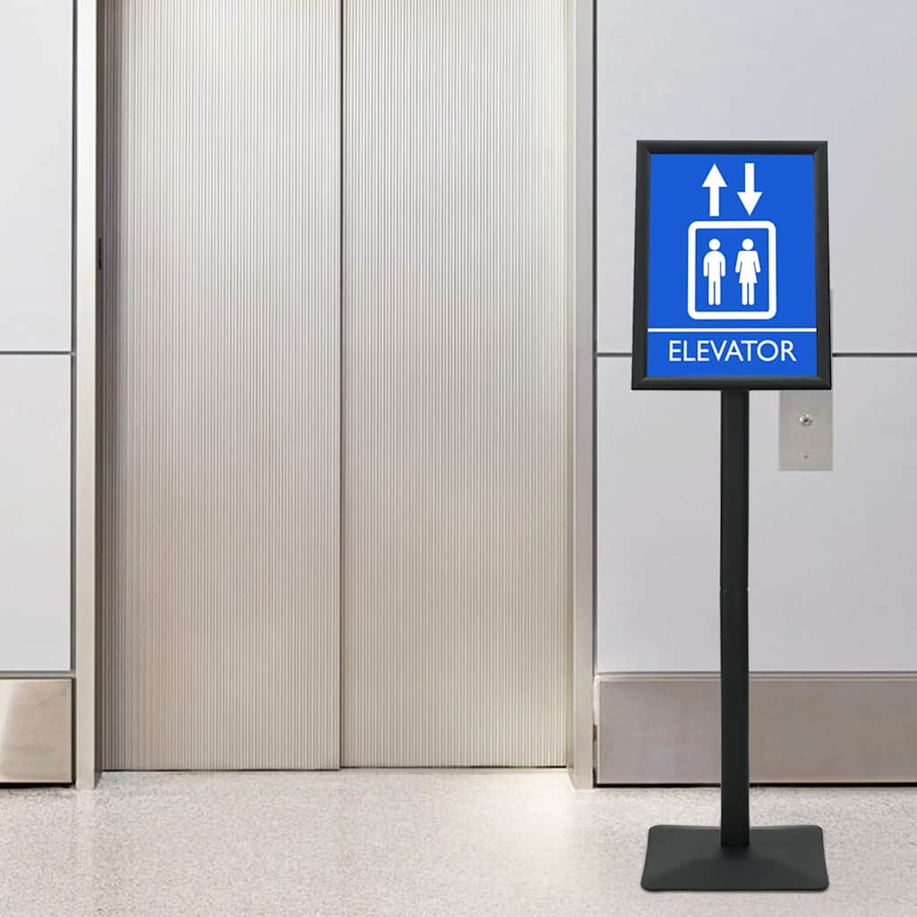 Pedestal Poster Stand Silver A3 PVC and Cast Iron