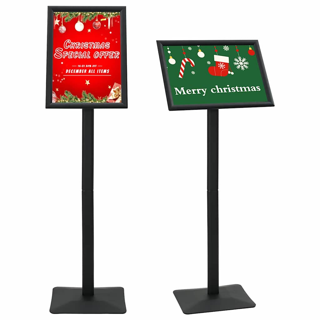 Pedestal Poster Stand Silver A3 PVC and Cast Iron