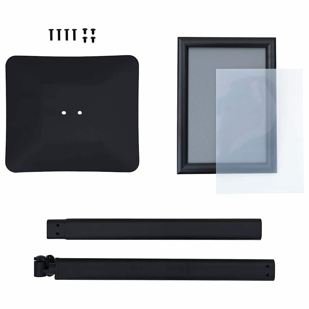 Pedestal Poster Stand Silver A4 PVC and Cast Iron