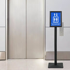 Pedestal Poster Stand Silver A4 PVC and Cast Iron