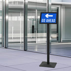 Pedestal Poster Stand Silver A4 PVC and Cast Iron