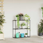 3-Tier Plant Stand Black 100 x 32 x 102 cm Steel
