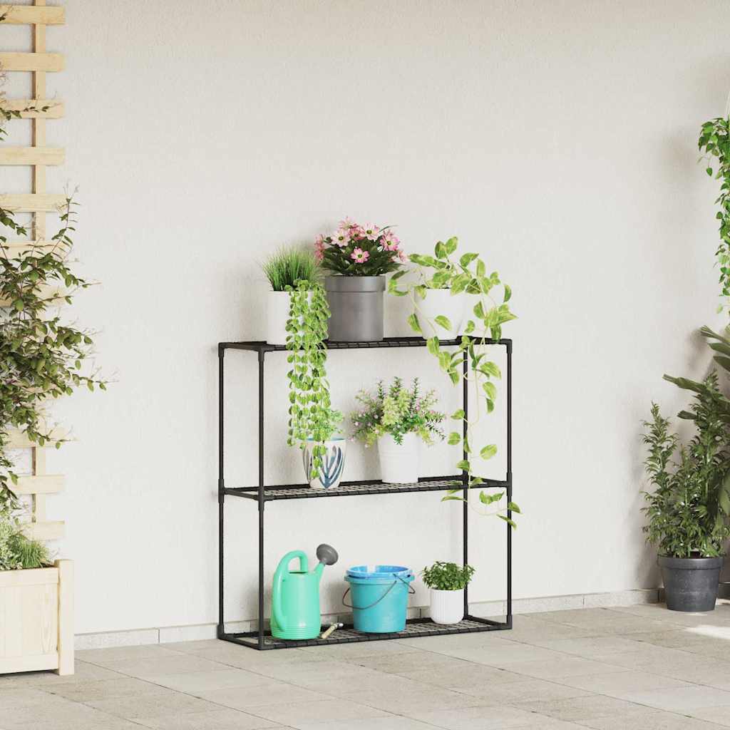 3-Tier Plant Stand Black 100 x 32 x 102 cm Steel