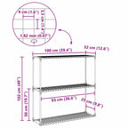 3-Tier Plant Stand Black 100 x 32 x 102 cm Steel