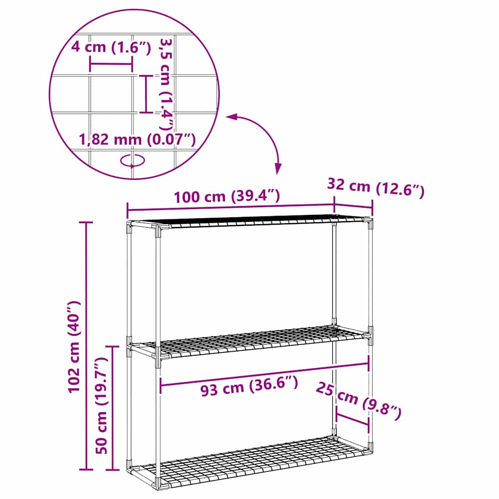 3-Tier Plant Stand Black 100 x 32 x 102 cm Steel