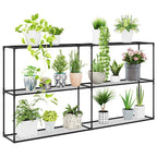 3-Tier Plant Stand Black 200 x 32 x 104 cm Steel