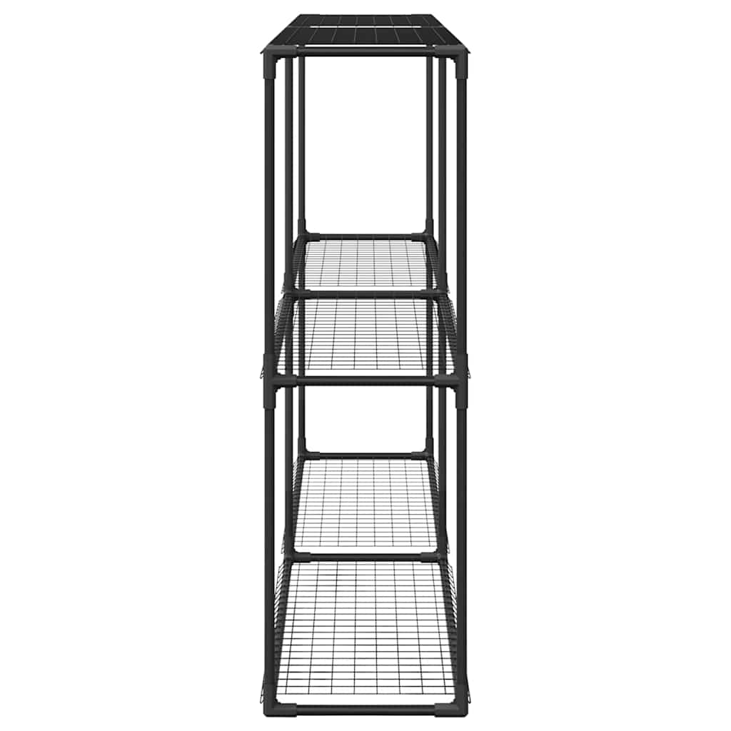 3-Tier Plant Stand Black 200 x 32 x 104 cm Steel