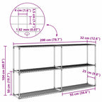 3-Tier Plant Stand Black 200 x 32 x 104 cm Steel