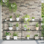 3-Tier Plant Stand Black 400 x 32 x 104 cm Steel