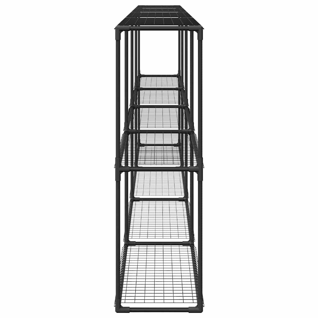 3-Tier Plant Stand Black 400 x 32 x 104 cm Steel