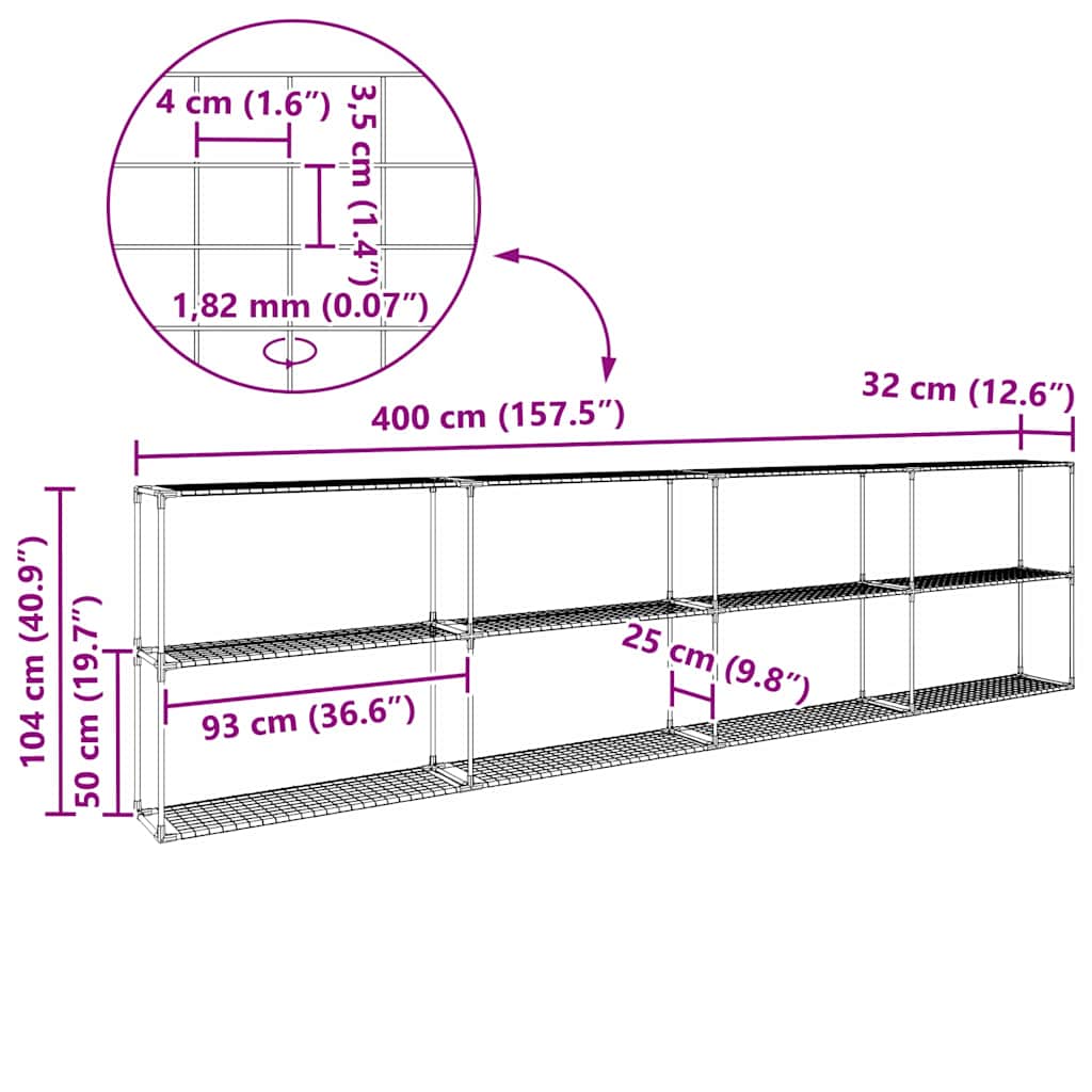 3-Tier Plant Stand Black 400 x 32 x 104 cm Steel