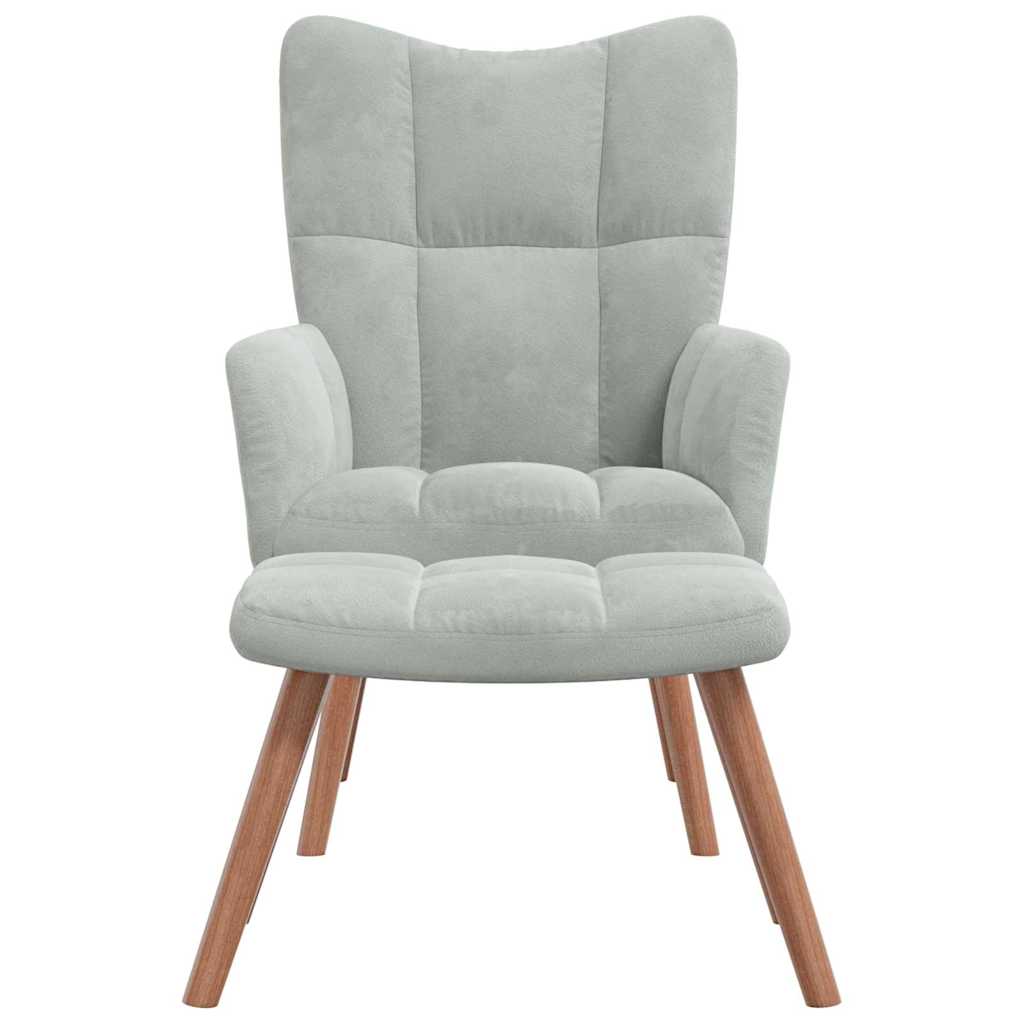 Relaxing Chair 2 pcs Light Grey Velvet
