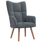 Relaxing Chair 2 pcs Dark Grey Velvet