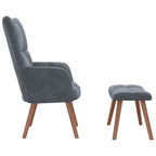 Relaxing Chair 2 pcs Dark Grey Velvet