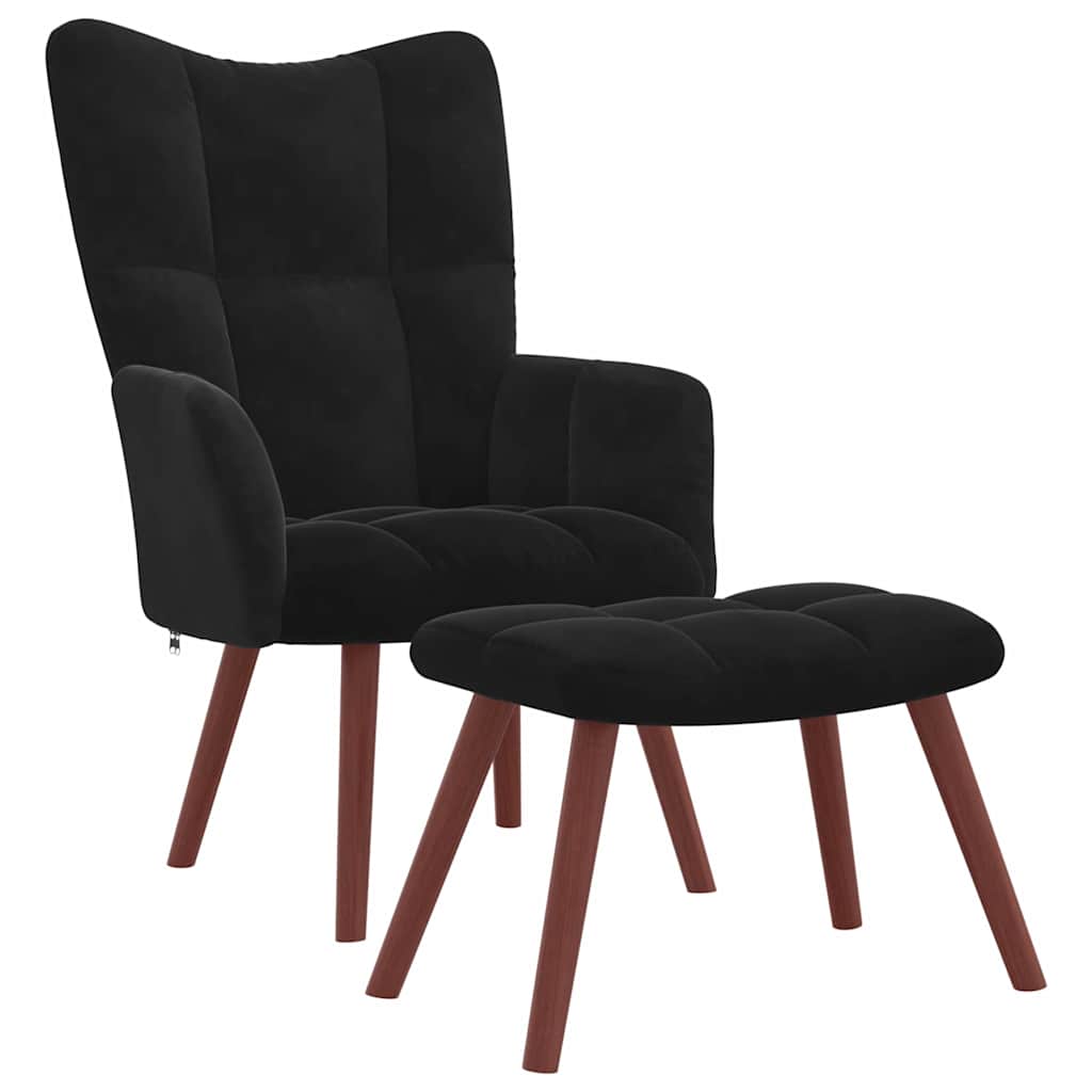 Relaxing Chair 2 pcs Black Velvet