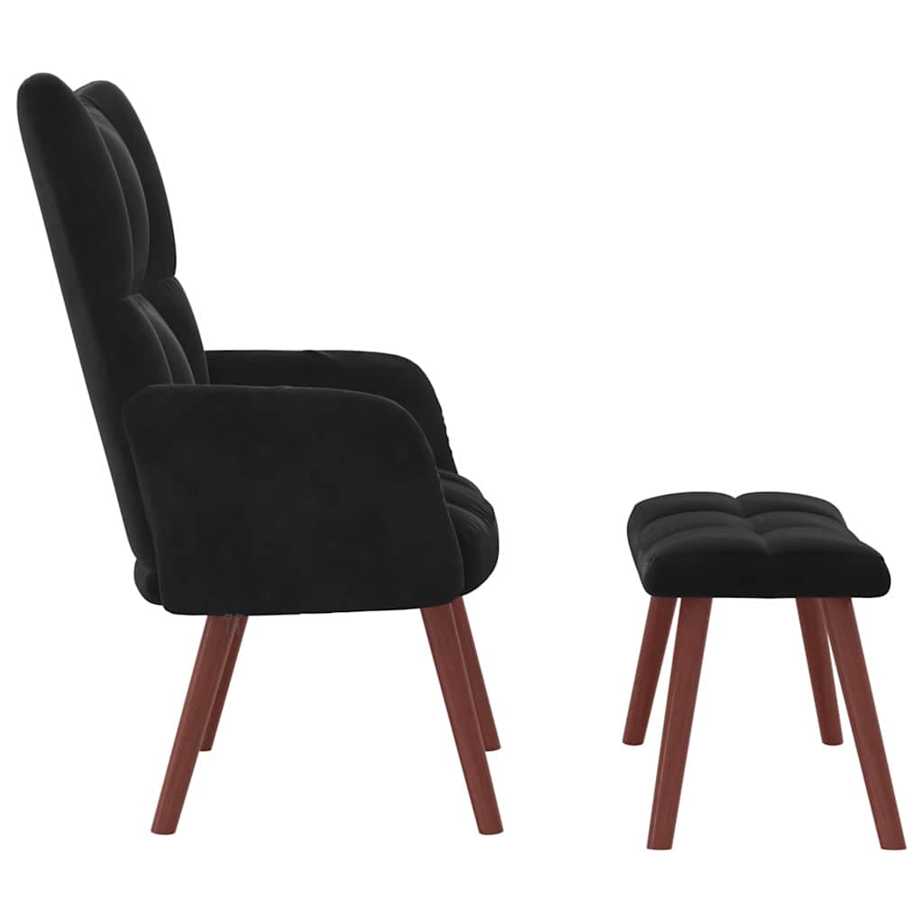 Relaxing Chair 2 pcs Black Velvet