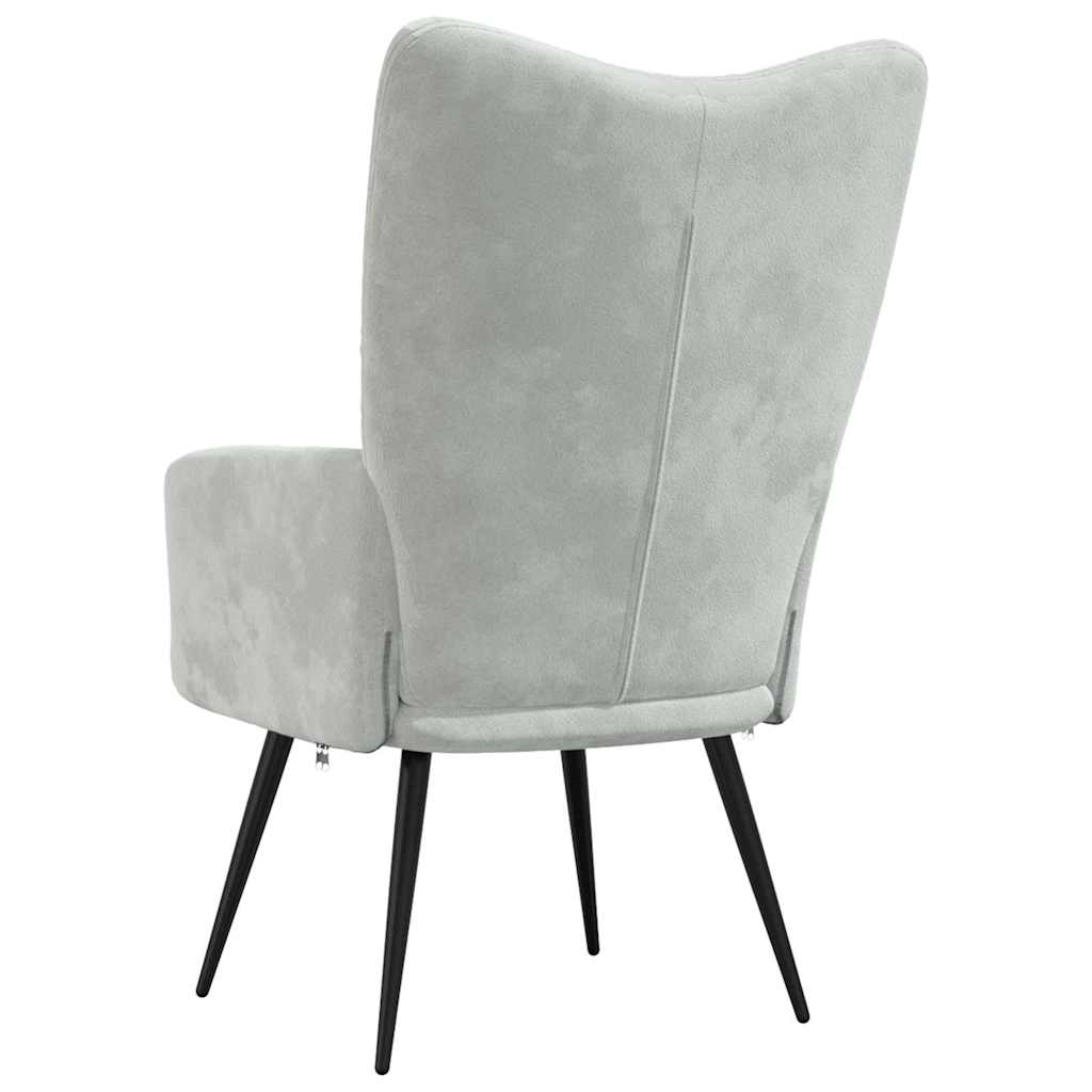 Relaxing Chair Light Grey 70 x 61 x 96.5 cm Velvet