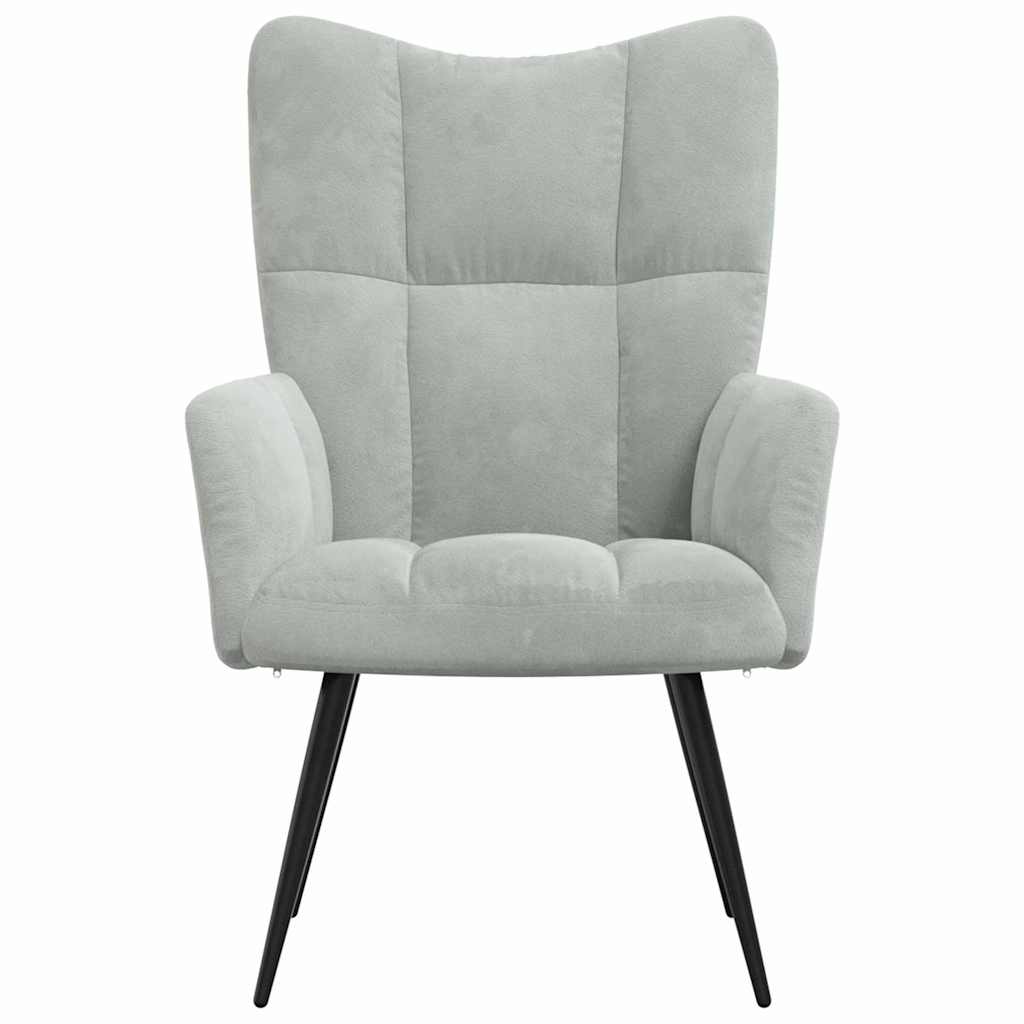 Relaxing Chair Light Grey 70 x 61 x 96.5 cm Velvet