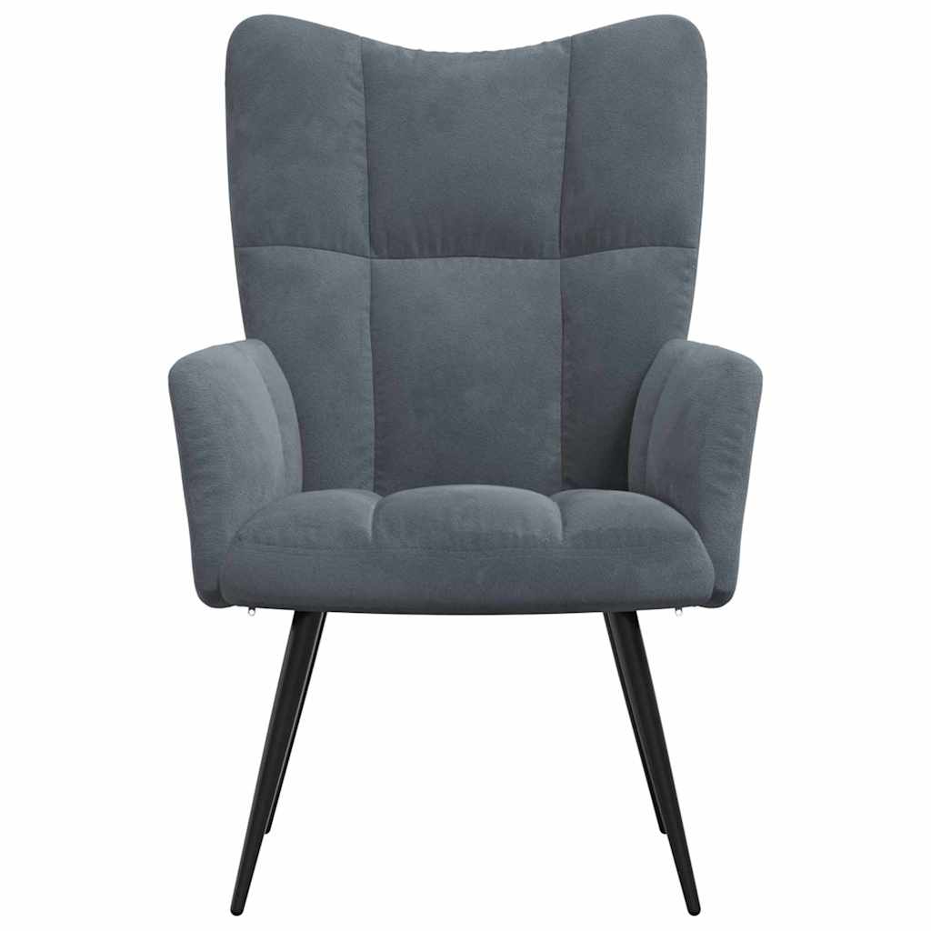 Relaxing Chair Dark Grey 70 x 61 x 96.5 cm Velvet