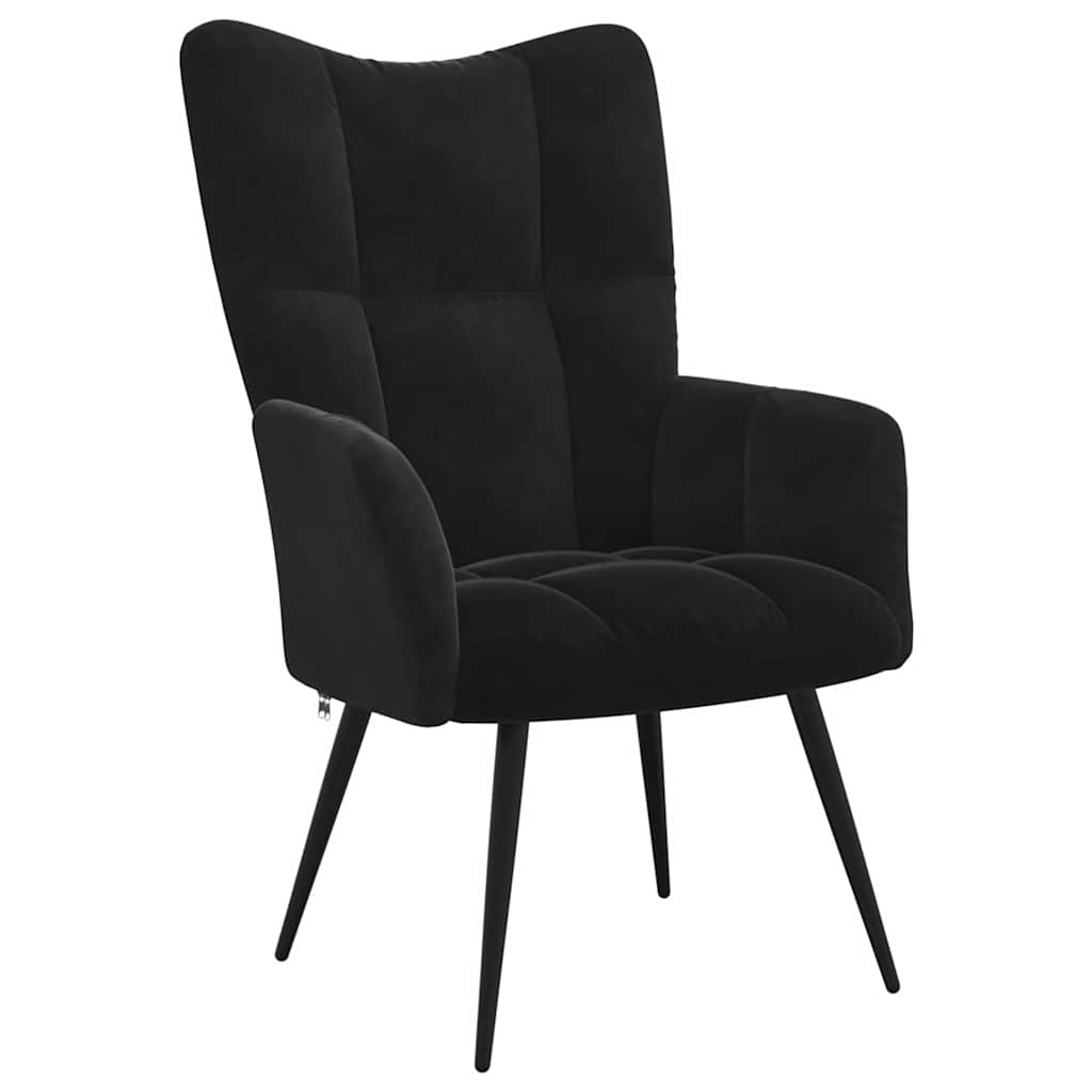 Relaxing Chair Black 70 x 61 x 96.5 cm Velvet