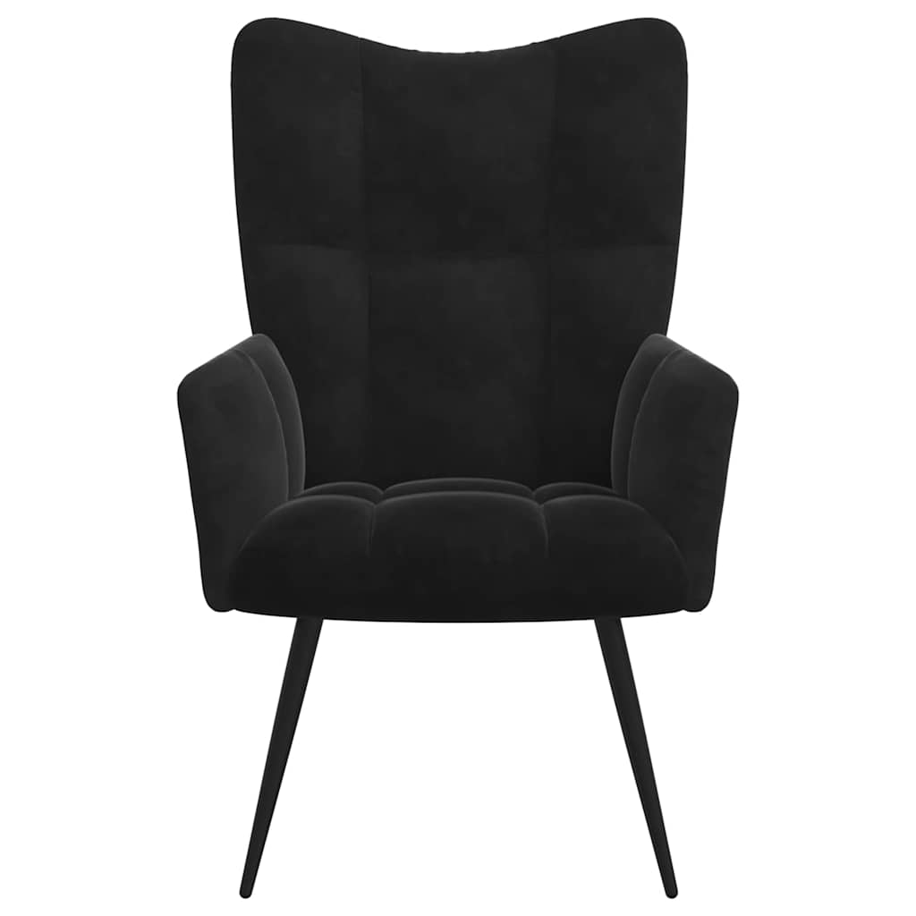 Relaxing Chair Black 70 x 61 x 96.5 cm Velvet