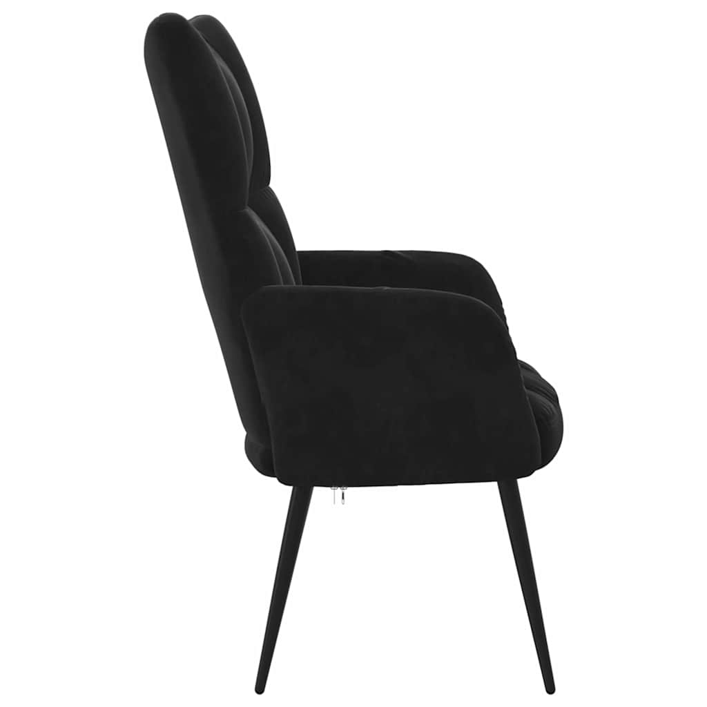 Relaxing Chair Black 70 x 61 x 96.5 cm Velvet