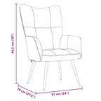 Relaxing Chair Black 70 x 61 x 96.5 cm Velvet