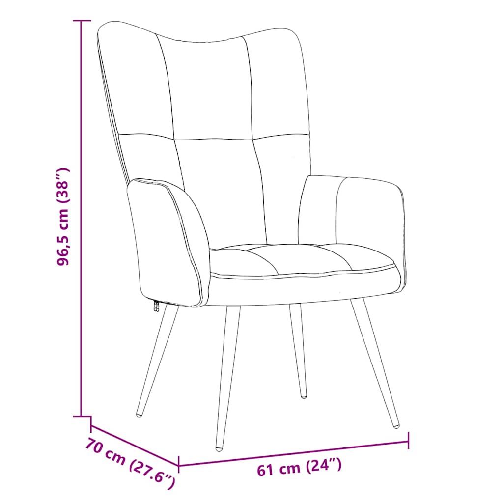 Relaxing Chair Black 70 x 61 x 96.5 cm Velvet