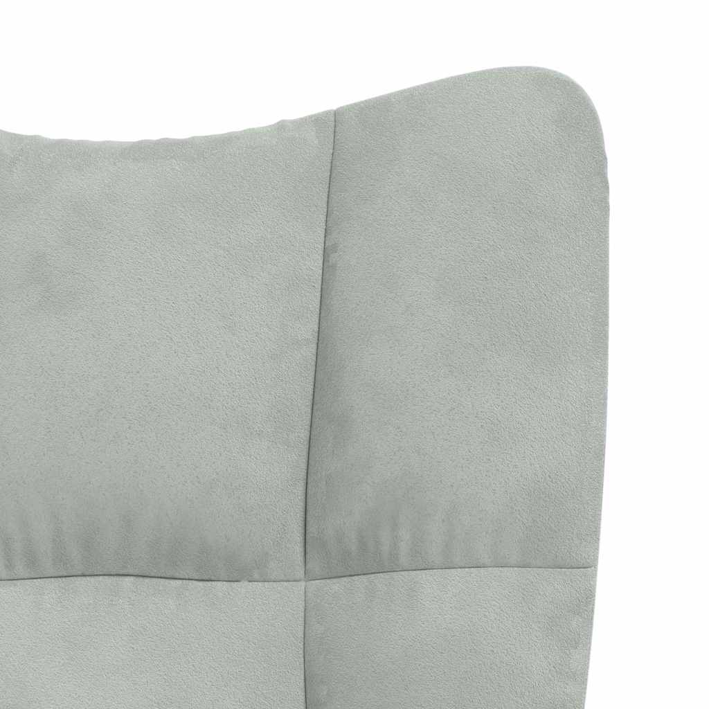 Relaxing chair with Footstool 2 pcs Light Grey Velvet