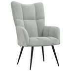 Relaxing chair with Footstool 2 pcs Light Grey Velvet