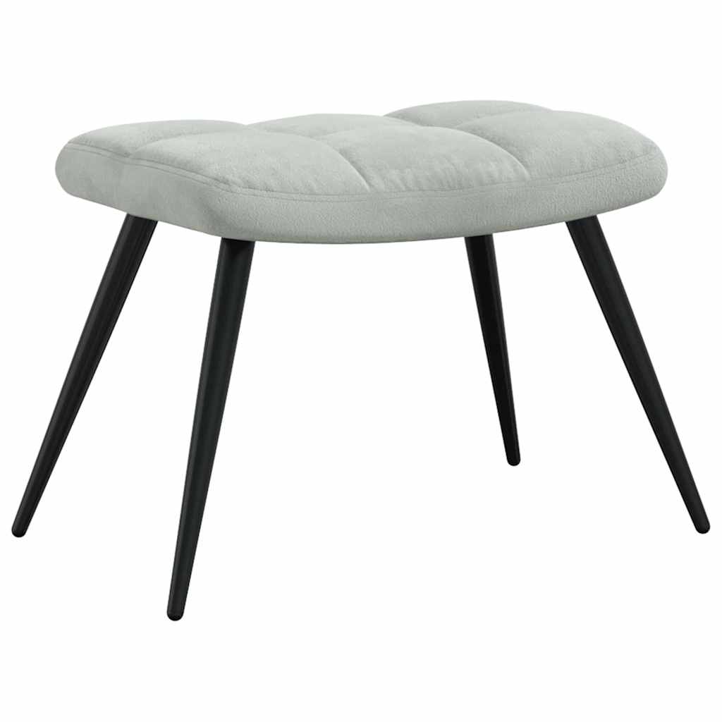 Relaxing chair with Footstool 2 pcs Light Grey Velvet