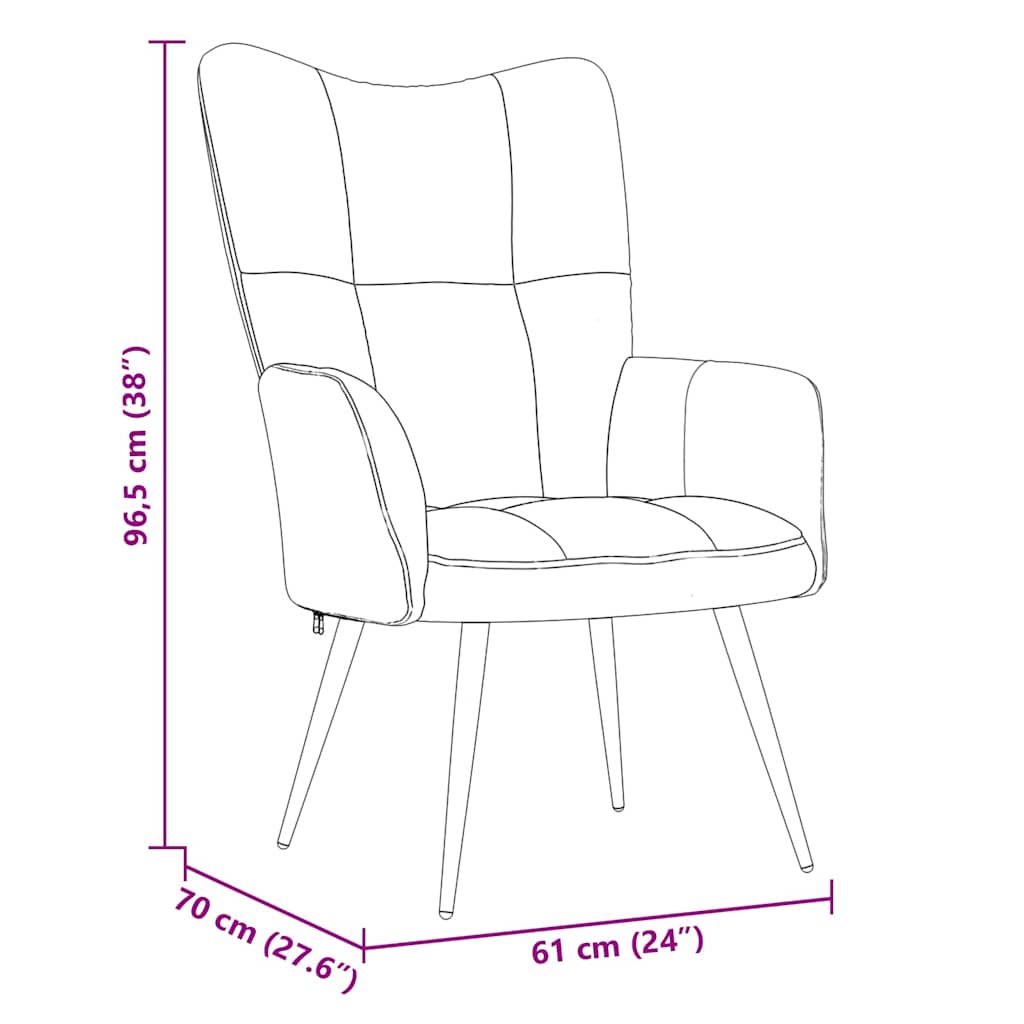 Relaxing chair with Footstool 2 pcs Light Grey Velvet
