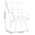 Relaxing chair with Footstool 2 pcs Light Grey Velvet