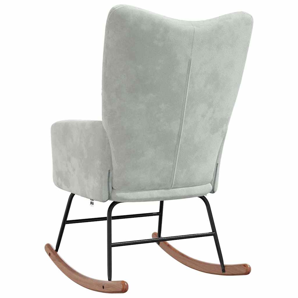 Rocking Chair Light Grey 78 x 61 x 98 cm Velvet