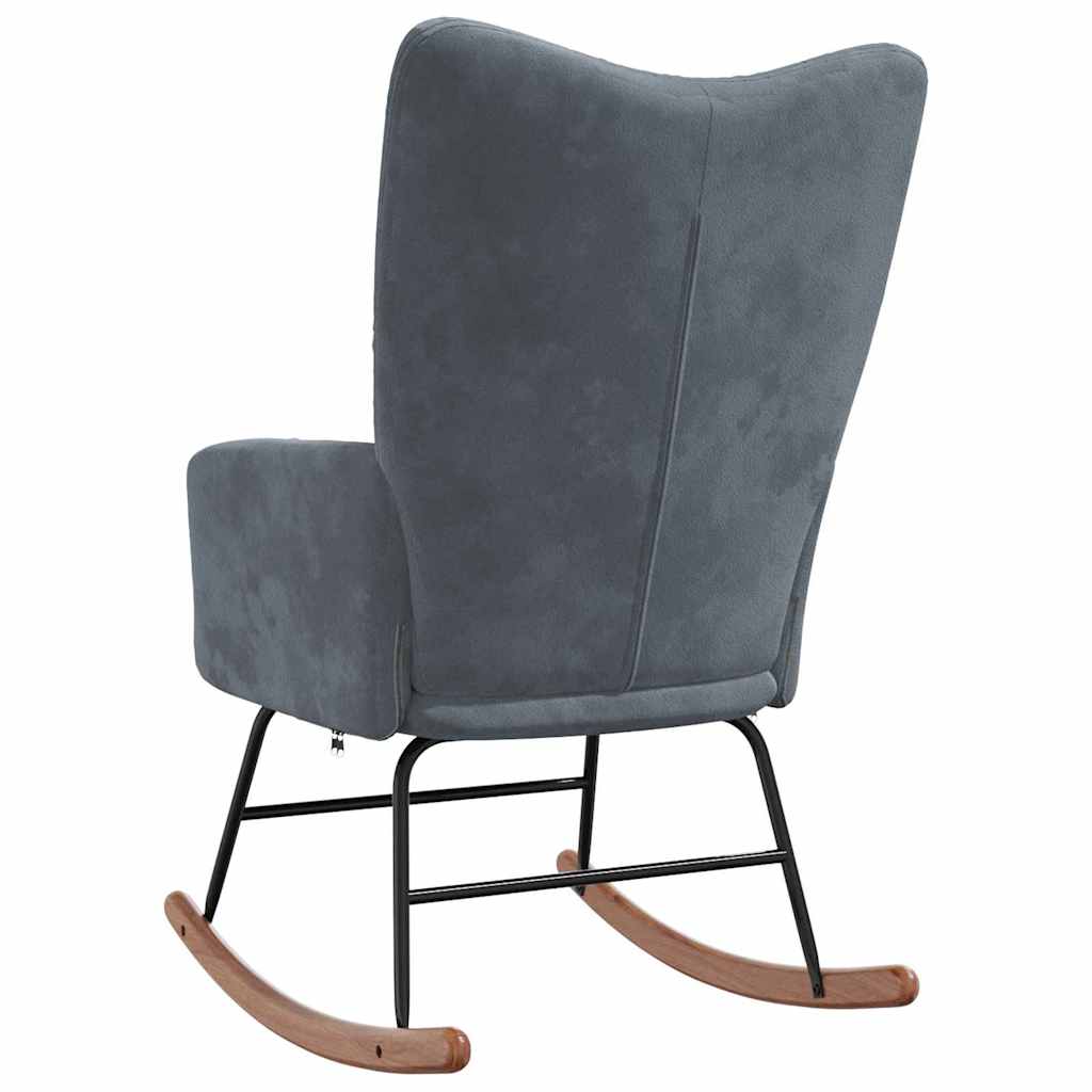 Rocking Chair Dark Grey 78 x 61 x 98 cm Velvet