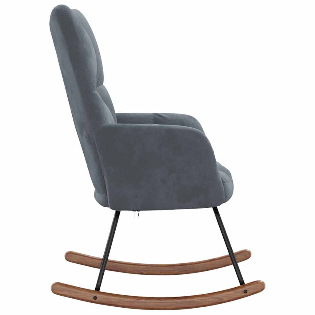 Rocking Chair Dark Grey 78 x 61 x 98 cm Velvet