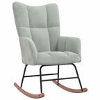Rocking Chair with Footstool Light Grey 78 x 61 x 98 cm Velvet
