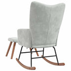 Rocking Chair with Footstool Light Grey 78 x 61 x 98 cm Velvet