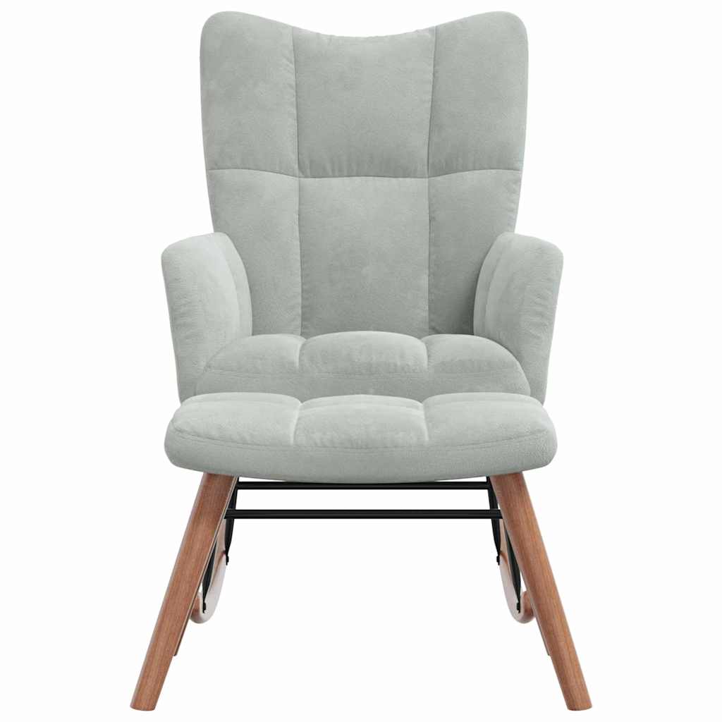 Rocking Chair with Footstool Light Grey 78 x 61 x 98 cm Velvet