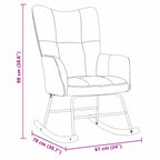 Rocking Chair with Footstool Light Grey 78 x 61 x 98 cm Velvet
